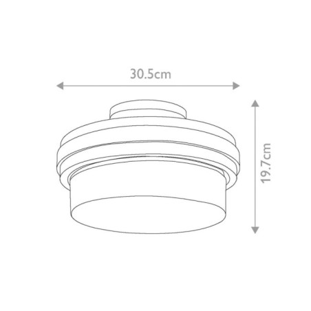 Semiplafón de techo Grand Bank (2 luces)