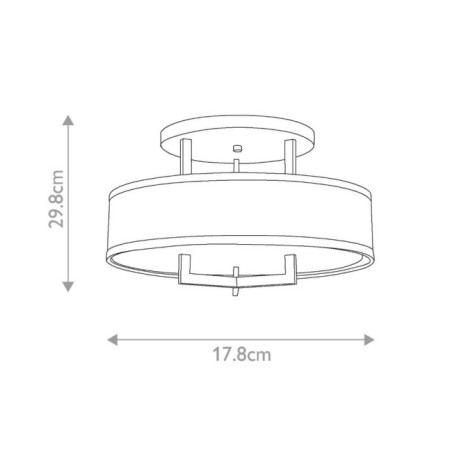 Semiplafón de techo Hampton (3 luces)