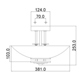Semiplafón de techo Hendrik (3 luces)