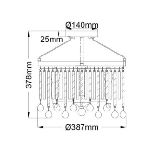 Semiplafón de techo Piper (3 luces)