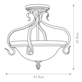Semiplafón de techo Sonoma Valley (3 luces)