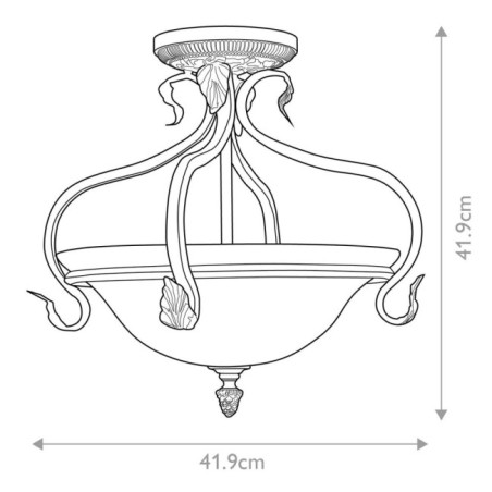 Semiplafón de techo Sonoma Valley (3 luces)