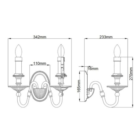 Aplique de pared Cambridge (2 luces)