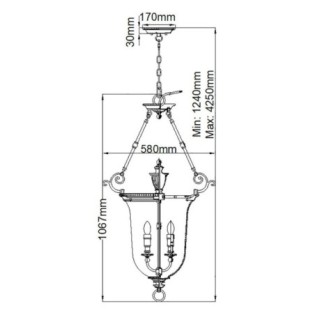 Lámpara de techo Cambridge (3 luces)