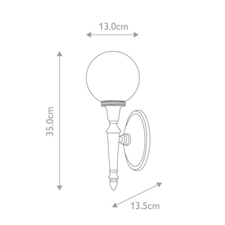 Aplique de pared para baños Dryden IV