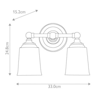 Aplique de pared para baños Huguenot Lake (2 luces)