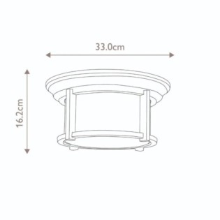 Plafón de techo Merrill (2 luces)