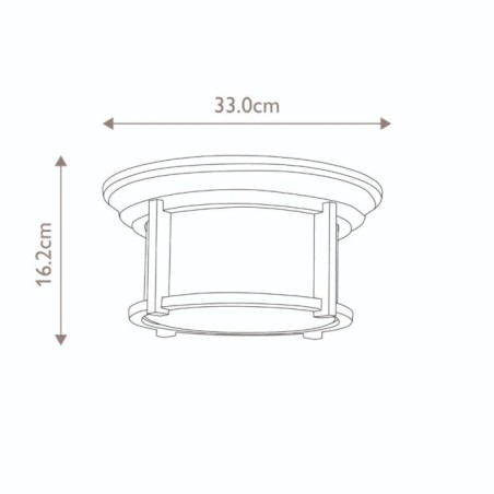 Plafón de techo Merrill (2 luces)