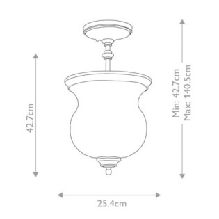 Semiplafón de techo Pickering Lane (3 luces)