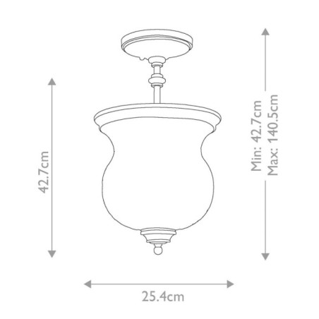 Semiplafón de techo Pickering Lane (3 luces)