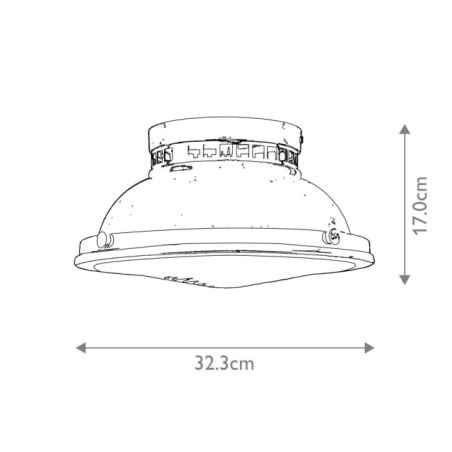 Plafón de techo Amelia (2 luces)