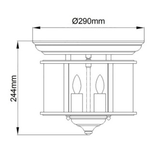 Plafón de techo Gentry (3 luces)