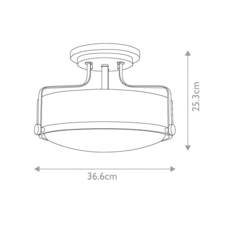 Semiplafón de techo Harper S (3 luces)