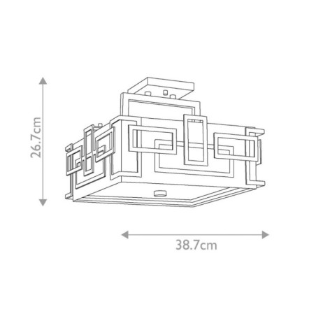 Semiplafón de techo Lanza (3 luces)