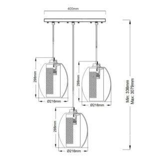 Lámpara de techo Asher II (3 luces)