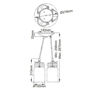 Lámpara de techo Brinley (3 luces)