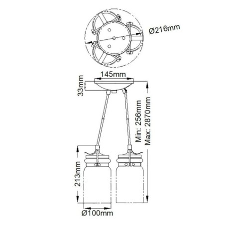 Lámpara de techo Brinley (3 luces)