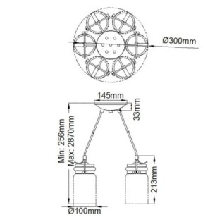 Lámpara de techo Brinley (6 luces)