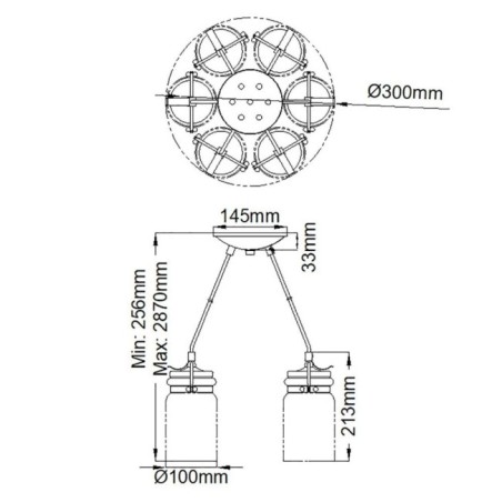 Lámpara de techo Brinley (6 luces)