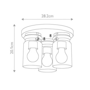 Plafón de techo Brinley (3 luces)
