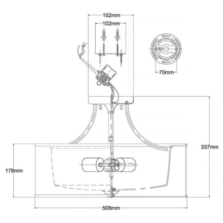 Semiplafón de techo Lacey (4 luces)