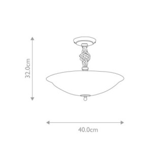 Semiplafón de techo Pembroke (3 luces)