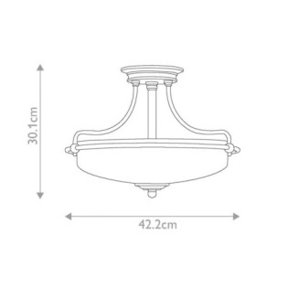 Semiplafón de techo Griffin (3 luces)