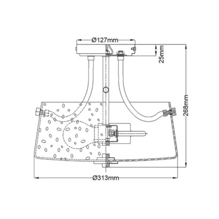 Semiplafón de techo Hollister (2 luces)