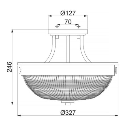 Semiplafón de techo Mantle (2 luces)