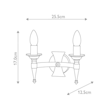 Aplique de pared Saxon (2 luces)