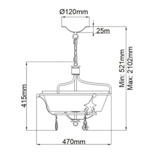 Semiplafón de techo Windsor (3 luces)