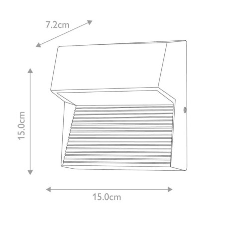 Aplique de pared de exterior LED Freyr (6W)
