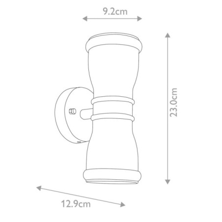 Aplique de pared de exterior Malvern (2 luces)