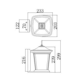 Aplique de pared de exterior Bromley