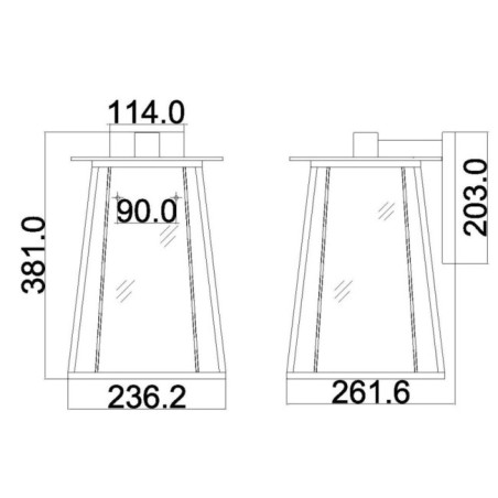 Aplique de pared de exterior Walker (2 luces)