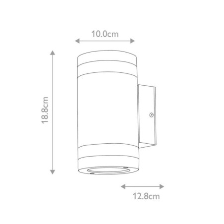 Aplique de pared de exterior Magnus (2 luces)