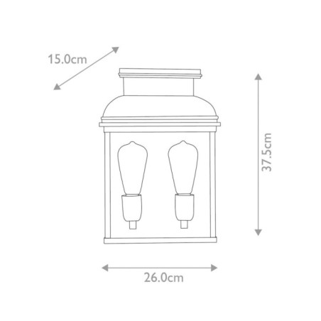 Aplique de pared de exterior Old Bailey (2 luces)