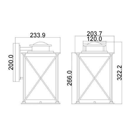 Aplique de pared de exterior Argyle M