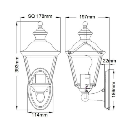 Aplique de pared de exterior Bay Shore M