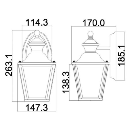 Aplique de pared de exterior Bay Shore S