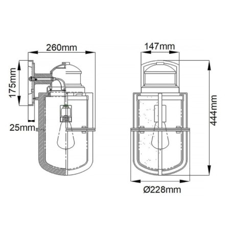 Aplique de pared de exterior Suri L