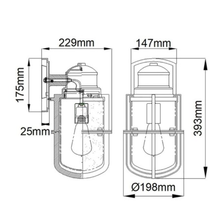 Aplique de pared de exterior Suri M