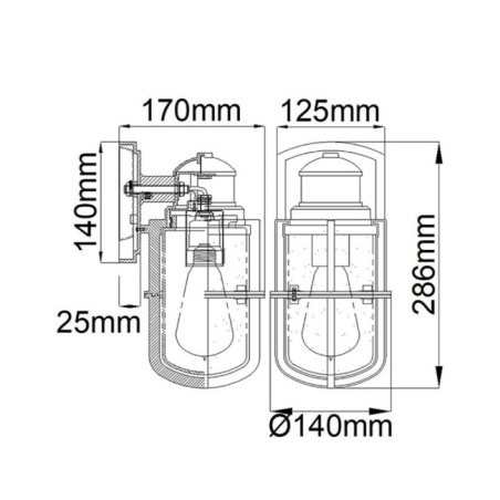 Aplique de pared de exterior Suri S