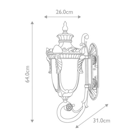 Aplique de pared de exterior Philadelphia (3 luces)