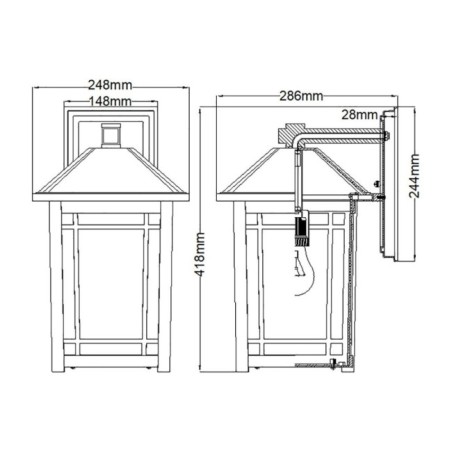 Aplique de pared de exterior Cedar Point L