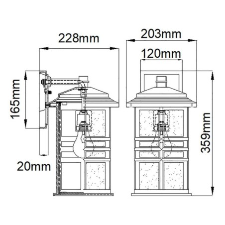 Aplique de pared de exterior Beacon Square M