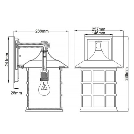 Aplique de pared de exterior Freeport L