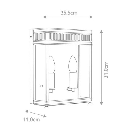 Aplique de pared de exterior Holborn (2 luces)