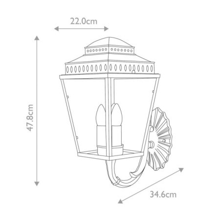 Aplique de pared de exterior Mansion House (3 luces)