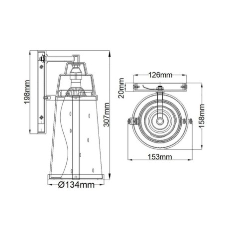 Aplique de pared de exterior Miles